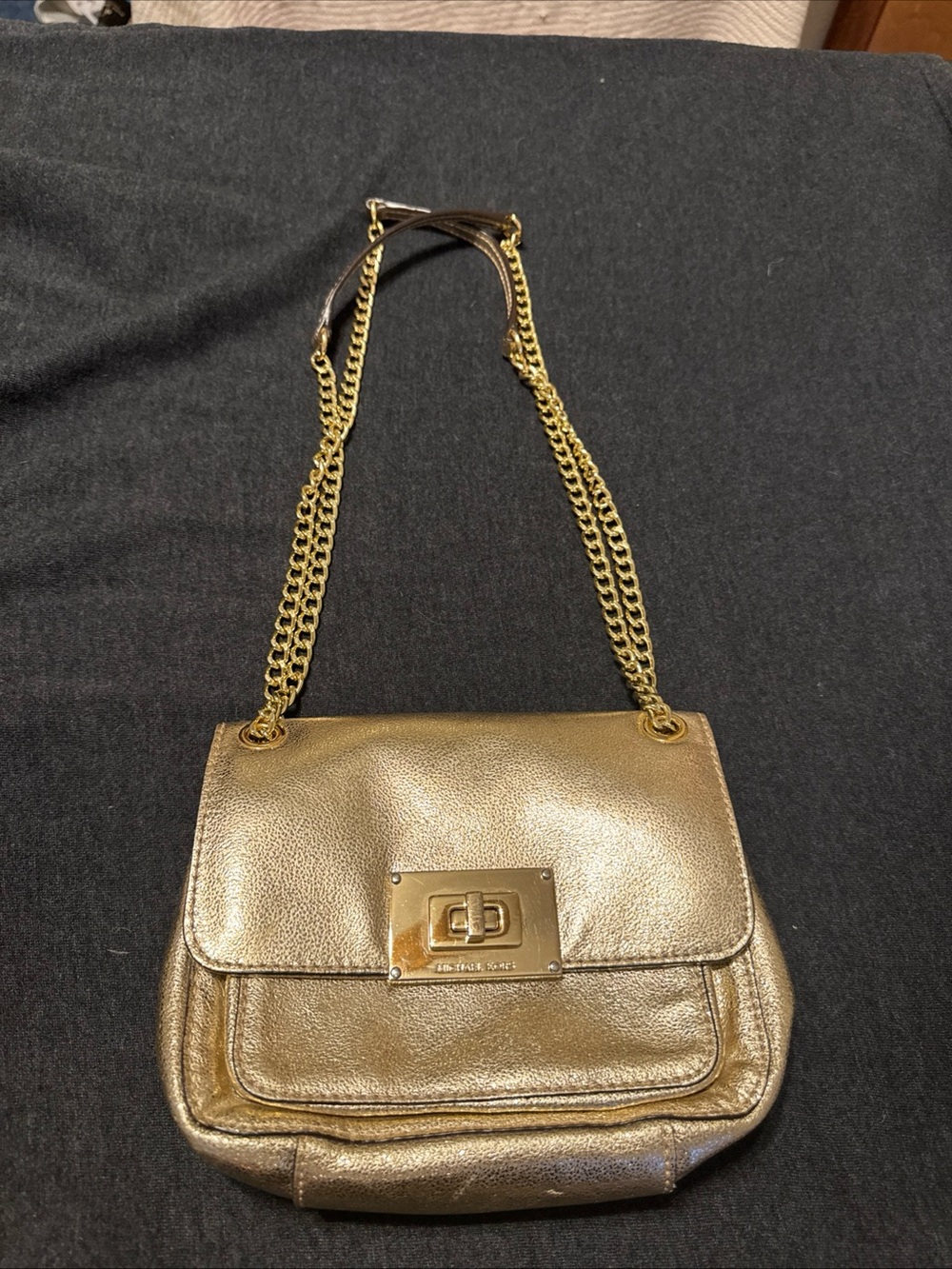 Michael Kors Metallic Gold Chain Shoulder Bag
